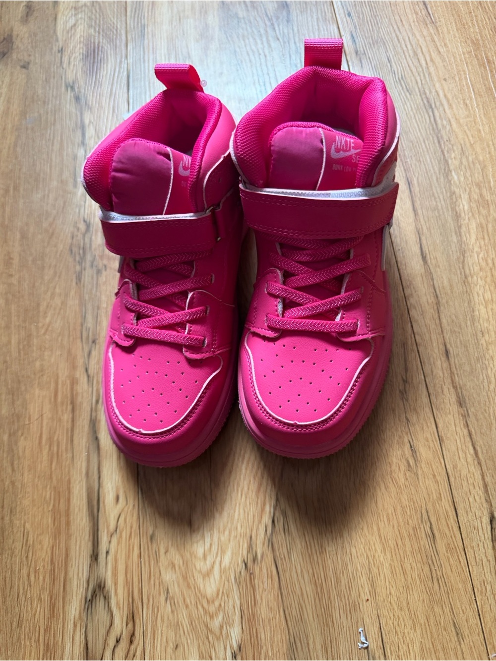 Kids High-Top Sneakers in Bright Pink